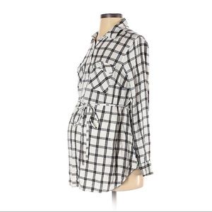 Isabel Maternity buffalo check button up tunic